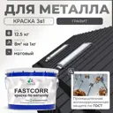 Эмаль по металлу и ржавчине Malare FastCorr износостойкая быстросохнущая цвет RAL 7024 графитово-серый(темный) матовая 12.5 кг