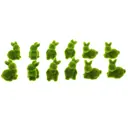 Набор декоративных предметов Frank Зайчики - зеленый мох 07232, 12 шт