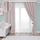 Штора YML1521 на шторной ленте 250x200 см, цвет розовый