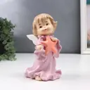 Фигурка сувенирная Simaland "Ангелочек в розовом платье, с звёздочкой" 15 см