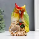 Фигурка сувенирная Simaland "Два попугайчика на брёвнышке" 14 см