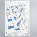 Наклейка интерьерная "Маяк и остров" 60x90 см