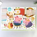 Наклейка интерьерная ростомер "Зверята и книжки" 60x90 см