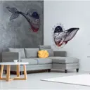 Наклейка интерьерная цветная "Кит в космосе" 60x90 см