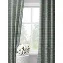 Комплект темно-бежевых штор с синими клетками Decoracion 145x275см - 2 шт