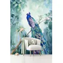 Фотообои флизелиновые Dekor vinil 200x260 см Павлин Акварель