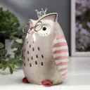 Сувенир Simaland Совушка в короне и очках розово-серая 14.5x8.3x9.7 см