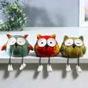 Сувенир Simaland Вязаные совята с длинными ножками набор 3 шт 8x7.5x9.5 7.5x8x12 см