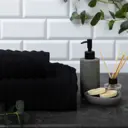 Полотенце махровое Этель "Waves" чёрный 30x60