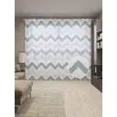 Тюль Joyarty на шторной ленте для кухни Серость Зигзагов 155x265 см цвет серый