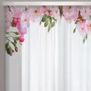 Тюль на шторной ленте Розовый пион 1 300x170 см цвет белый