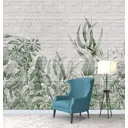 Фотообои флизелиновые Bartonwall 300x270 см Листья на Кирпичной стене