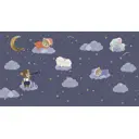 Фотообои флизелиновые Luxury walls Детские 500x270 см Зверята на облаках