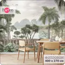 Фотообои флизелиновые Bartonwall 400x270 см Природа Горы Пальмы