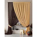 Тюль на шторной ленте Helga Нариа 300x280 цвет коричнево-золотой