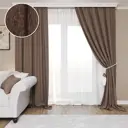 Штора на шторной ленте 150x260 цвет коричневый