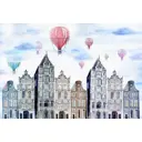 Фотообои флизелиновые Bartonwall 400x270 см Домики и воздушные шары
