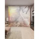 Тюль Joyarty на шторной ленте Закат на борту 310x265 см рисунок природный цвет оранжевый