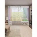 Тюль Joyarty на шторной ленте химическая таблица 310x265 см цвет желтый