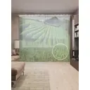 Тюль Joyarty на шторной ленте Кустарные волны 310x265 см рисунок природный цвет зеленый