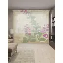 Тюль Joyarty на шторной ленте Весна на реке 310x265 см рисунок вензель цвет зеленый