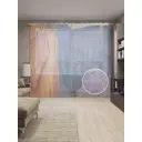 Тюль Joyarty на шторной ленте Вечер в каньоне 310x265 см рисунок природный цвет фиолетовый