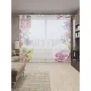 Тюль Joyarty на шторной ленте Цветочные объятия 310x265 см рисунок растительный цвет розовый