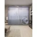 Тюль Joyarty на шторной ленте Мостик трамплин 310x265 см рисунок природный цвет фиолетовый