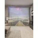 Тюль на шторной ленте JoyArty "Мост под звездным небом" 310x265 см цвет фиолетовый