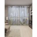 Тюль на шторной ленте JoyArty холодный падающий водопад 310x265 см цвет голубой