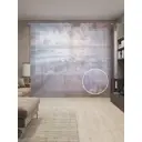 Тюль Joyarty на шторной ленте ЗахВатывающий вид 310x265 см рисунок природный цвет фиолетовый