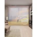 Тюль Joyarty на шторной ленте Жираф в поле 310x265 см цвет оранжевый