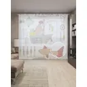 Тюль Joyarty на шторной ленте Рыбацкая атмосфера 310x265 см рисунок природный цвет оранжевый