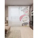 Тюль Joyarty на шторной ленте Праздничные прятки 310x265 см цвет красный