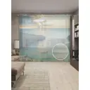 Тюль Joyarty на шторной ленте Дикий пляж 310x265 см рисунок природный цвет оранжевый