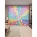 Тюль Joyarty на шторной ленте Притяжение звезд 310x265 см цвет синий