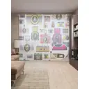 Тюль Joyarty на шторной ленте Ретро фотоаппараты 310x265 см цвет розовый