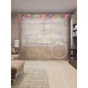 Тюль Joyarty на шторной ленте Праздничное украшение 310x265 см цвет коричневый