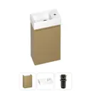 Тумба с раковиной подвесная Wellsee WC Area 20216829R с донным клапаном цвет бежевый