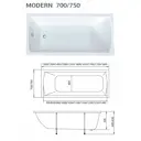 Прямоугольная ванна Marka one MODERN 01мод1670_nvsb акрил 160x70см