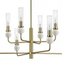 Люстра на штанге St luce Sl1244.303.08 8 ламп 16 м² цвет латунь