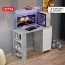 Компьютерный стол Letta Ультра 106x75x45 см ЛДСП цвет белый/бетон