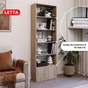 Стеллаж с дверками Letta Hardy Лайт 2 60x180x24 см ЛДСП цвет сонома