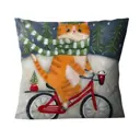 Подушка декоративная Zaberite Коты Рыжик везет новогоднюю елку 4517, 40x40 см