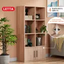 Стеллаж с секциями Letta 8 секций 64x127x29 см ЛДСП цвет дуб сонома