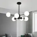 Люстра на штанге lampoint Le78lk4-6b 6 ламп 15 м² цвет черный/белый матовый