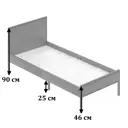 Кровать Solarius kr80loft-van-black-full 85 x 90 x 206 см сосна цвет ванильный, черный