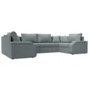 Диван П-образный Николь Лига диванов 125913 324x91x188 см рогожка цвет амур 07 серый