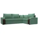 Диван угловой Николь правый угол Лига диванов 126002 264x91x188 см рогожка цвет амур 11 зеленый