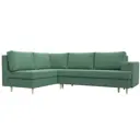 Диван угловой Сильвана левый угол Лига диванов 123529L 267x92x188 см рогожка цвет амур 11 зеленый